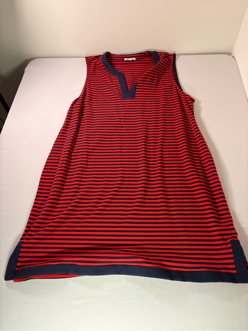 Nautica Red and Navy Striped Top